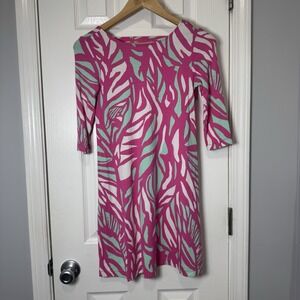 Lilly‎ Pulitzer Ophelia Swing Dress Size XXS 3/4 Sleeves 96% Rayon 4% Spandex
